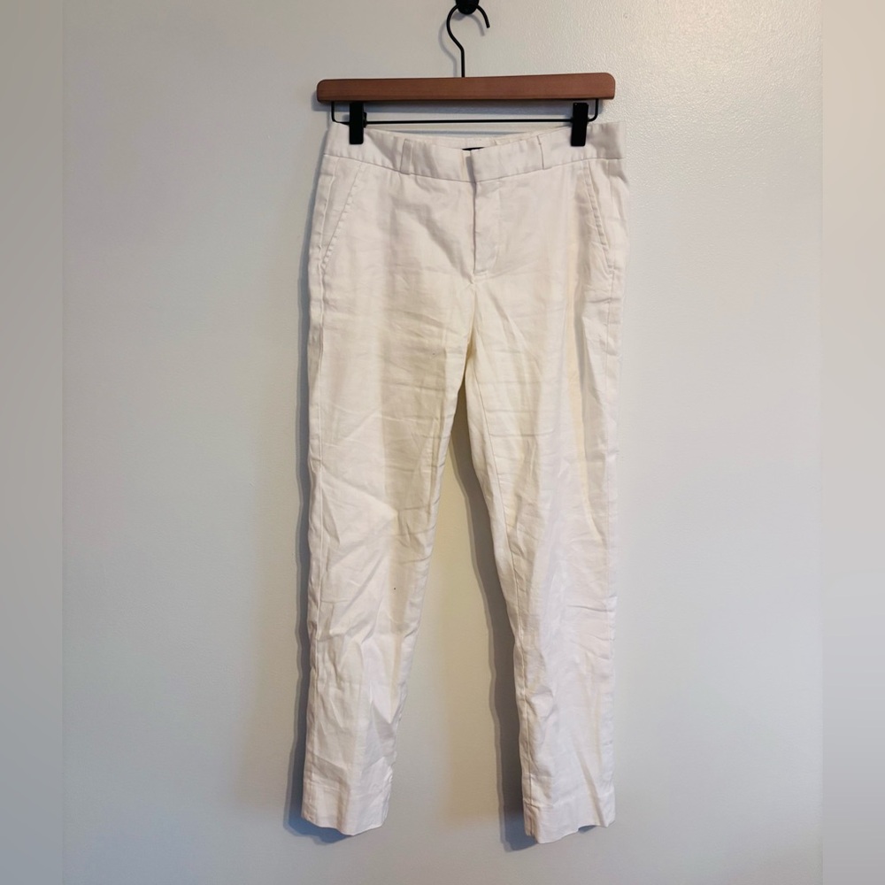 Banana Republic Avery white dress pants size 0, pretty sure they are linen but